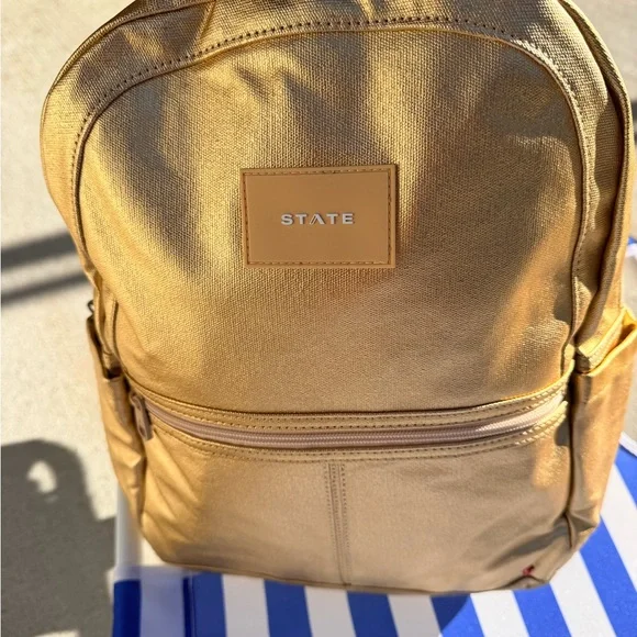 STATE Metallic Gold Kids Travel Backpack - Picture 4 of 10